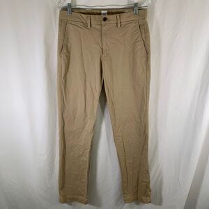 Gap Essential Khaki Pants Men's 30x32 Tan Chino Straight Button Zip Cotton Blend
